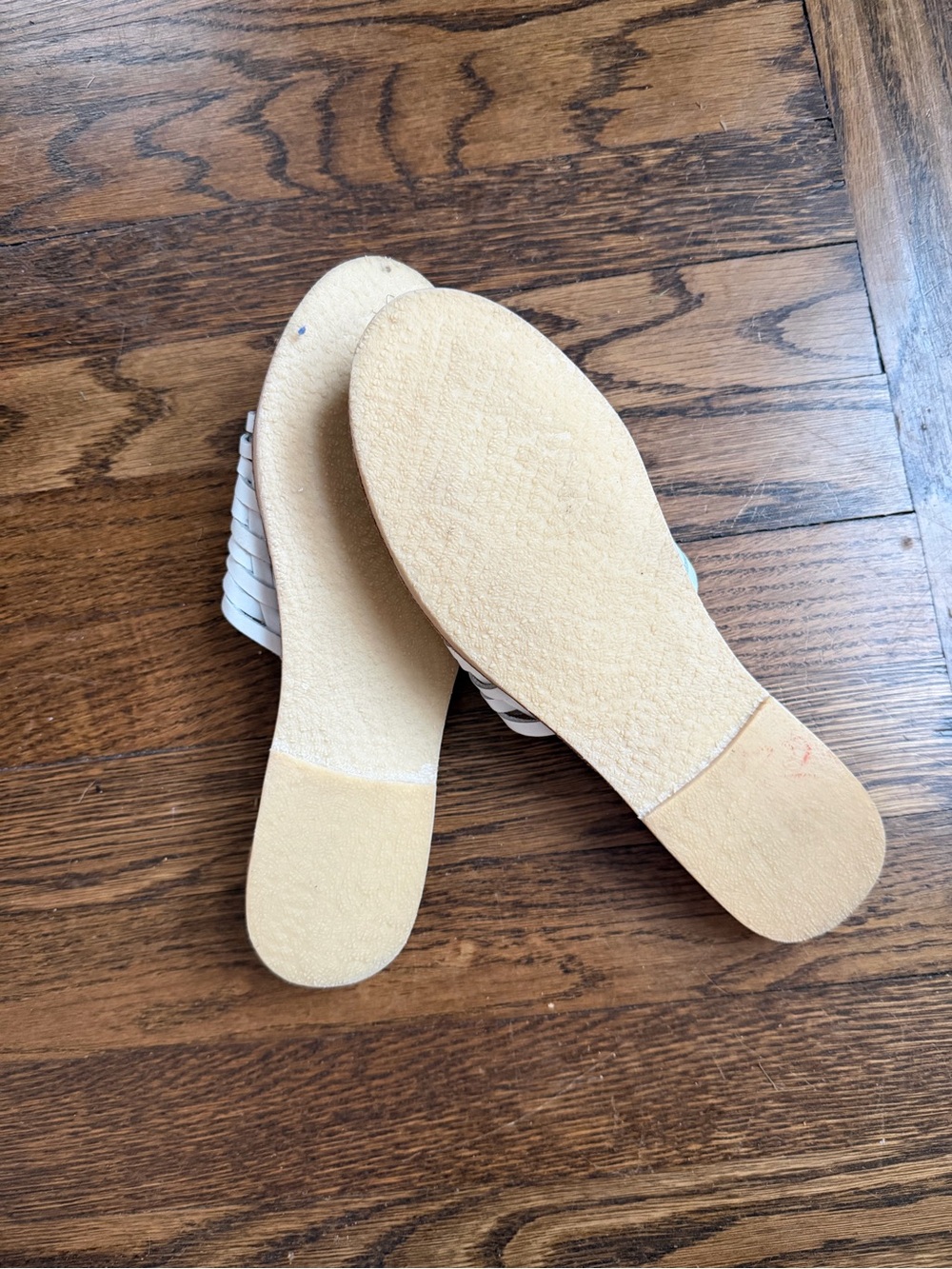 Espiritu Woven Leather Huarache Mule Slip ons White Size 8 - Picture 3 of 6